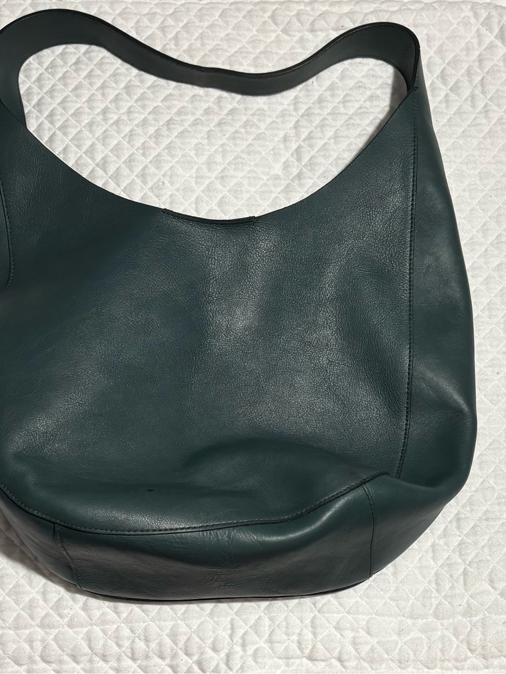 Madewell Dark Teal Leather Hobo-Style Shoulder Bag - Picture 2 of 11